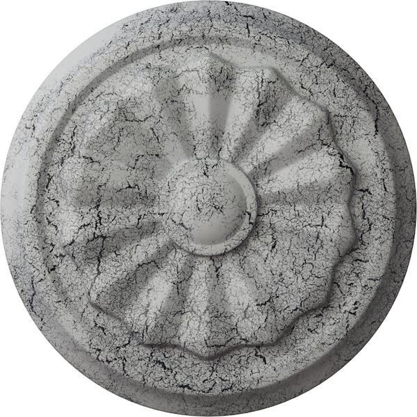 Ekena Millwork Olivia Ceiling Medallion (Fits Canopies up to 2 1/8"), 7 7/8"OD x 1 1/8"P, Ultra Pure White Crackle CM07OLUWC - main